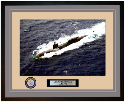 USS Greeneville SSN-772 Framed Navy Ship Photo Grey