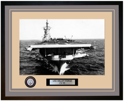 USS VALLEY FORGE CV-45 Framed Navy Ship Photo Grey