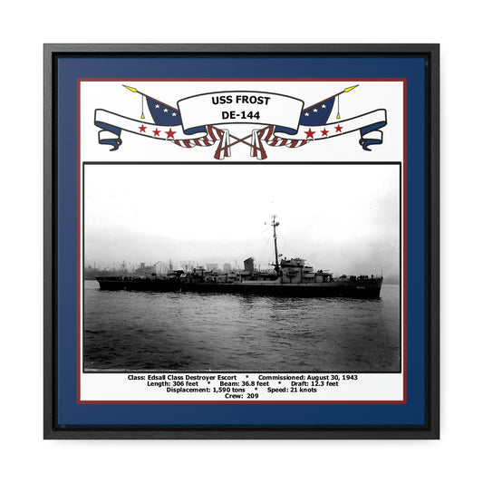 USS Frost DE-144 Navy Floating Frame Photo Front View