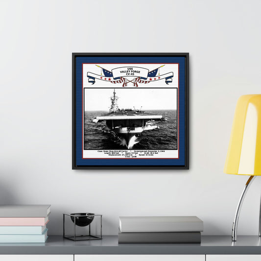 USS Valley Forge CV-45 Navy Floating Frame Photo Desk View