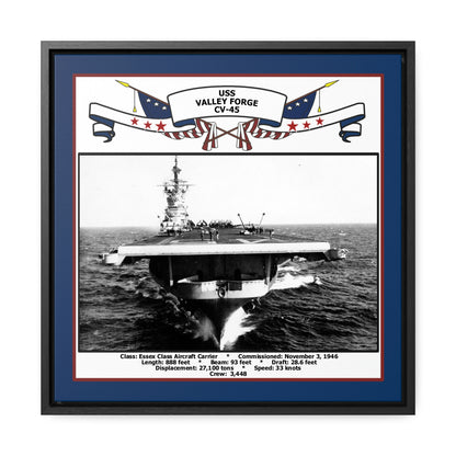 USS Valley Forge CV-45 Navy Floating Frame Photo Front View