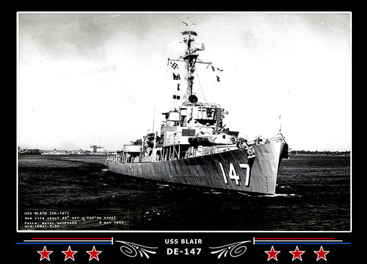 USS Blair DE-147 Canvas Photo Print
