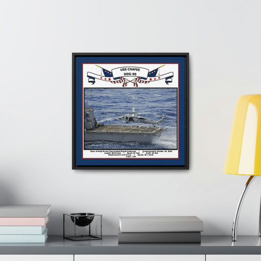 USS Chafee DDG-90 Navy Floating Frame Photo Desk View