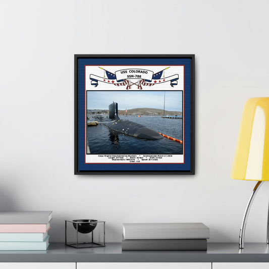 USS Colorado SSN-788 Navy Floating Frame Photo Desk View