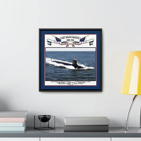 USS South Dakota SSN-790 Navy Floating Frame Photo Desk View