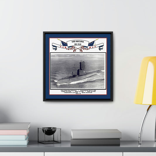 USS Becuna SS-319 Navy Floating Frame Photo Desk View