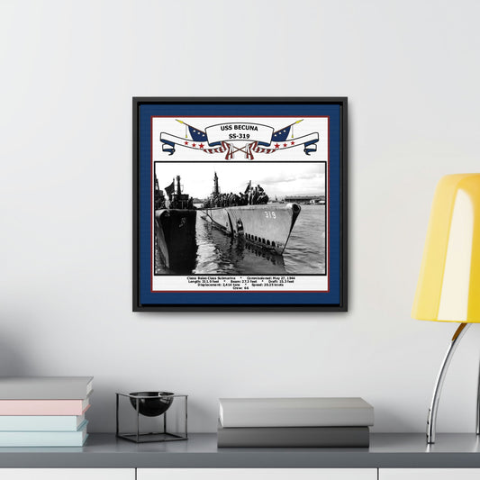 USS Becuna SS-319 Navy Floating Frame Photo Desk View