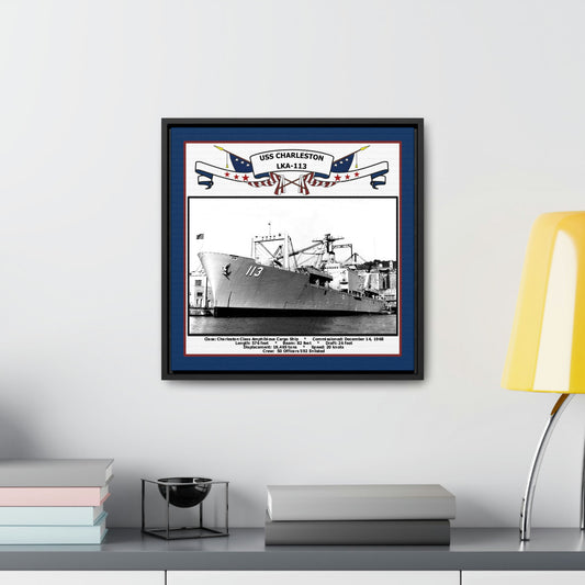 USS Charleston LKA-113 Navy Floating Frame Photo Desk View