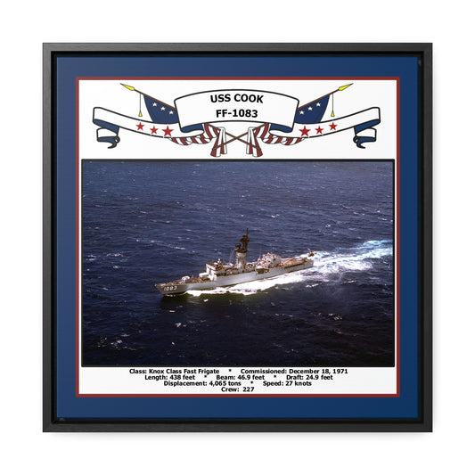 USS Cook FF-1083 Navy Floating Frame Photo Front View