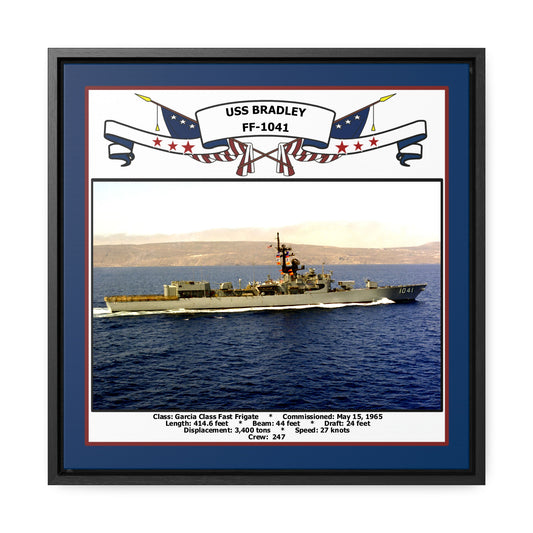 USS Bradley FF-1041 Navy Floating Frame Photo Front View
