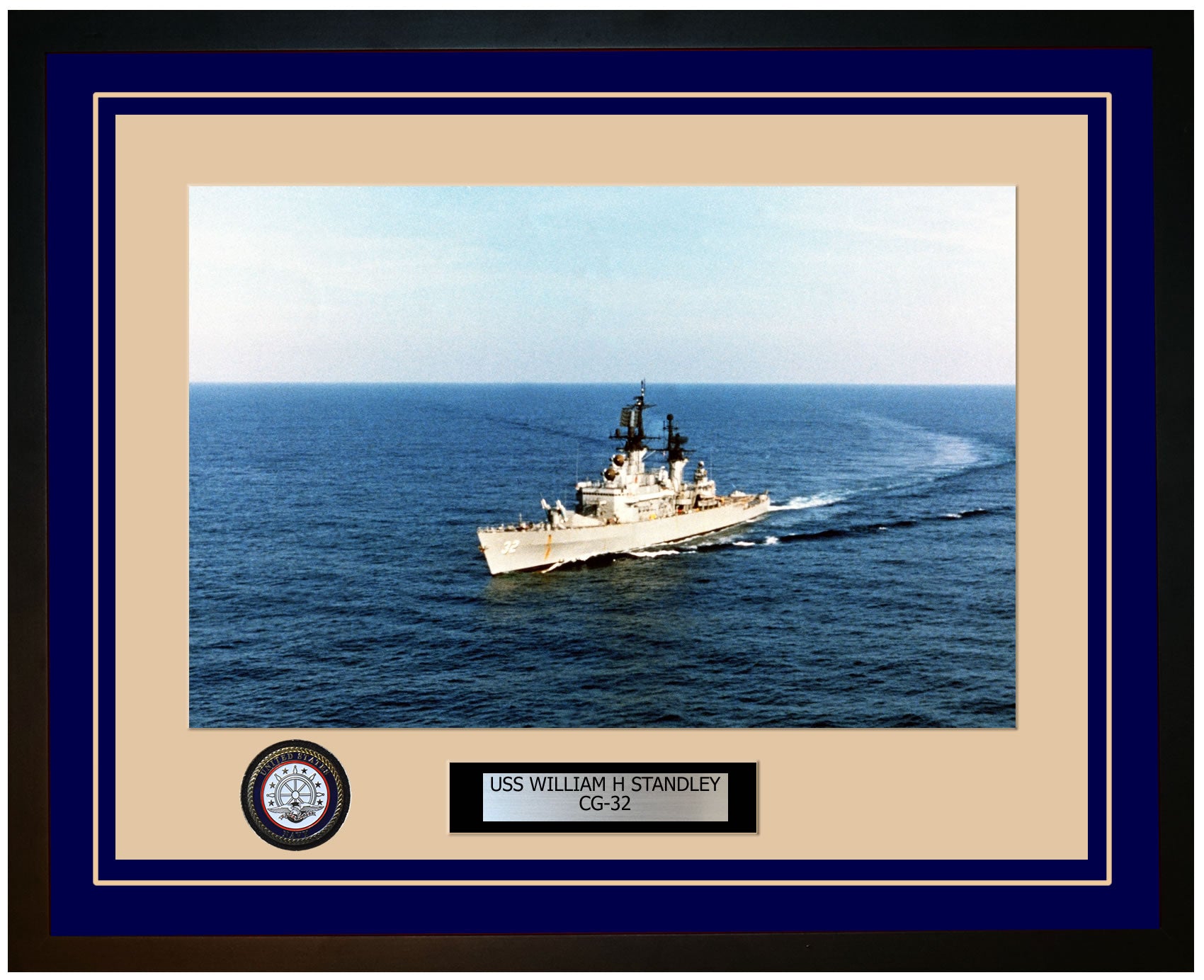USS WILLIAM H STANDLEY CG-32 Framed Navy Ship Photo Blue