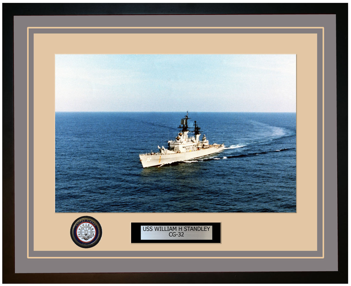 USS WILLIAM H STANDLEY CG-32 Framed Navy Ship Photo Grey