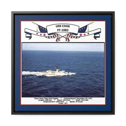 USS Cook FF-1083 Navy Floating Frame Photo Front View