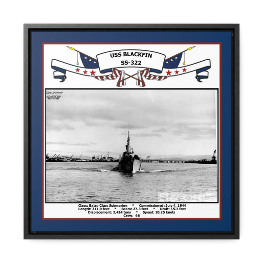 USS Blackfin SS-322 Navy Floating Frame Photo Front View