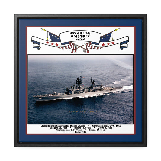 USS William H Standley CG-32 Navy Floating Frame Photo Front View