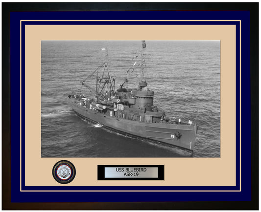 USS BLUEBIRD ASR-19 Framed Navy Ship Photo Blue