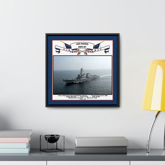 USS Mason DDG-87 Navy Floating Frame Photo Desk View