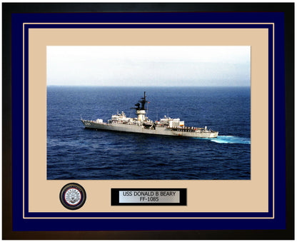 USS DONALD B BEARY FF-1085 Framed Navy Ship Photo Blue