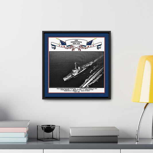 USS Kirkpatrick DER-318 Navy Floating Frame Photo Desk View