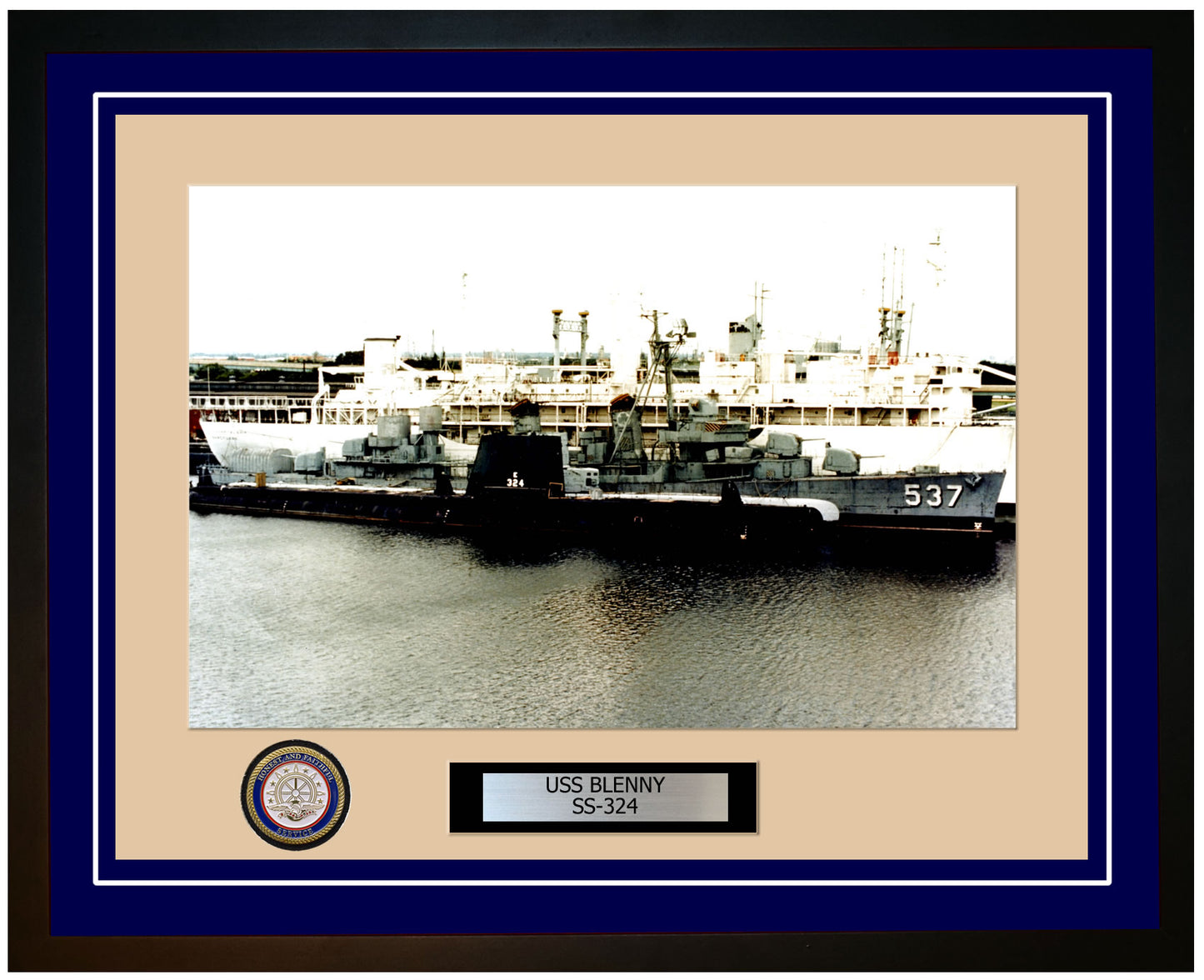 USS Blenny SS-324 Framed Navy Ship Photo Blue