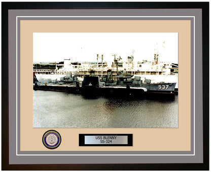USS Blenny SS-324 Framed Navy Ship Photo Grey