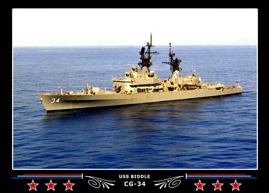 USS Biddle CG-34 Canvas Photo Print