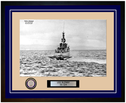 USS Blenny SS-324 Framed Navy Ship Photo Blue