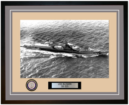 USS Blower SS-325 Framed Navy Ship Photo Grey