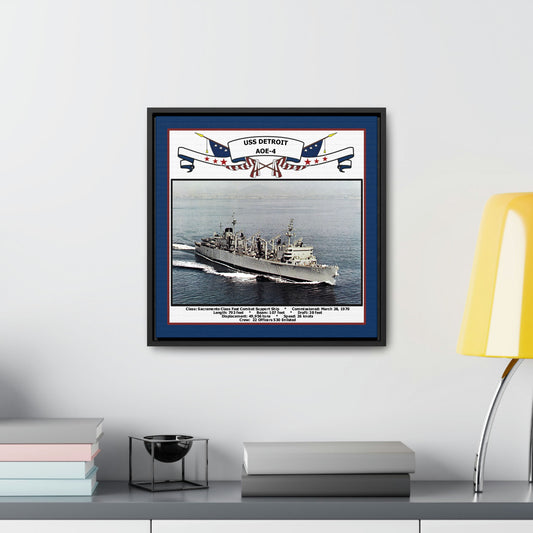 USS Detroit AOE-4 Navy Floating Frame Photo Desk View