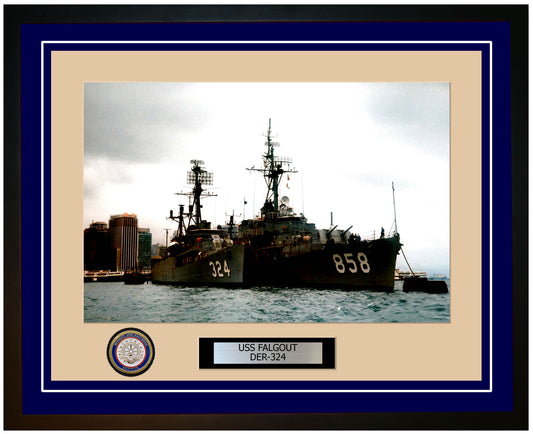 USS Falgout DER-324 Framed Navy Ship Photo Blue
