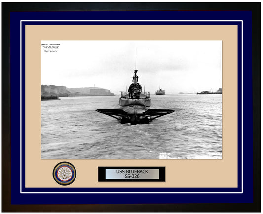 USS Blueback SS-326 Framed Navy Ship Photo Blue