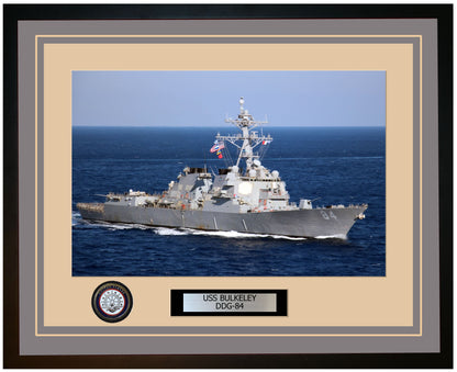 USS BULKELEY DDG-84 Framed Navy Ship Photo Grey