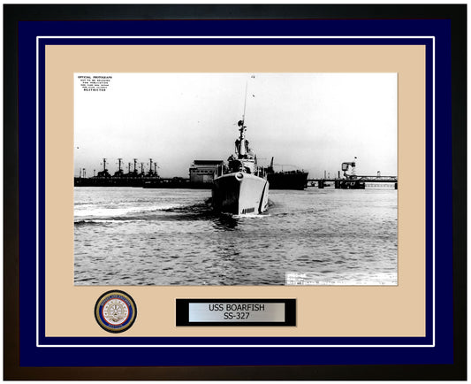 USS Boarfish SS-327 Framed Navy Ship Photo Blue