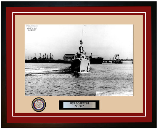 USS Boarfish SS-327 Framed Navy Ship Photo Burgundy