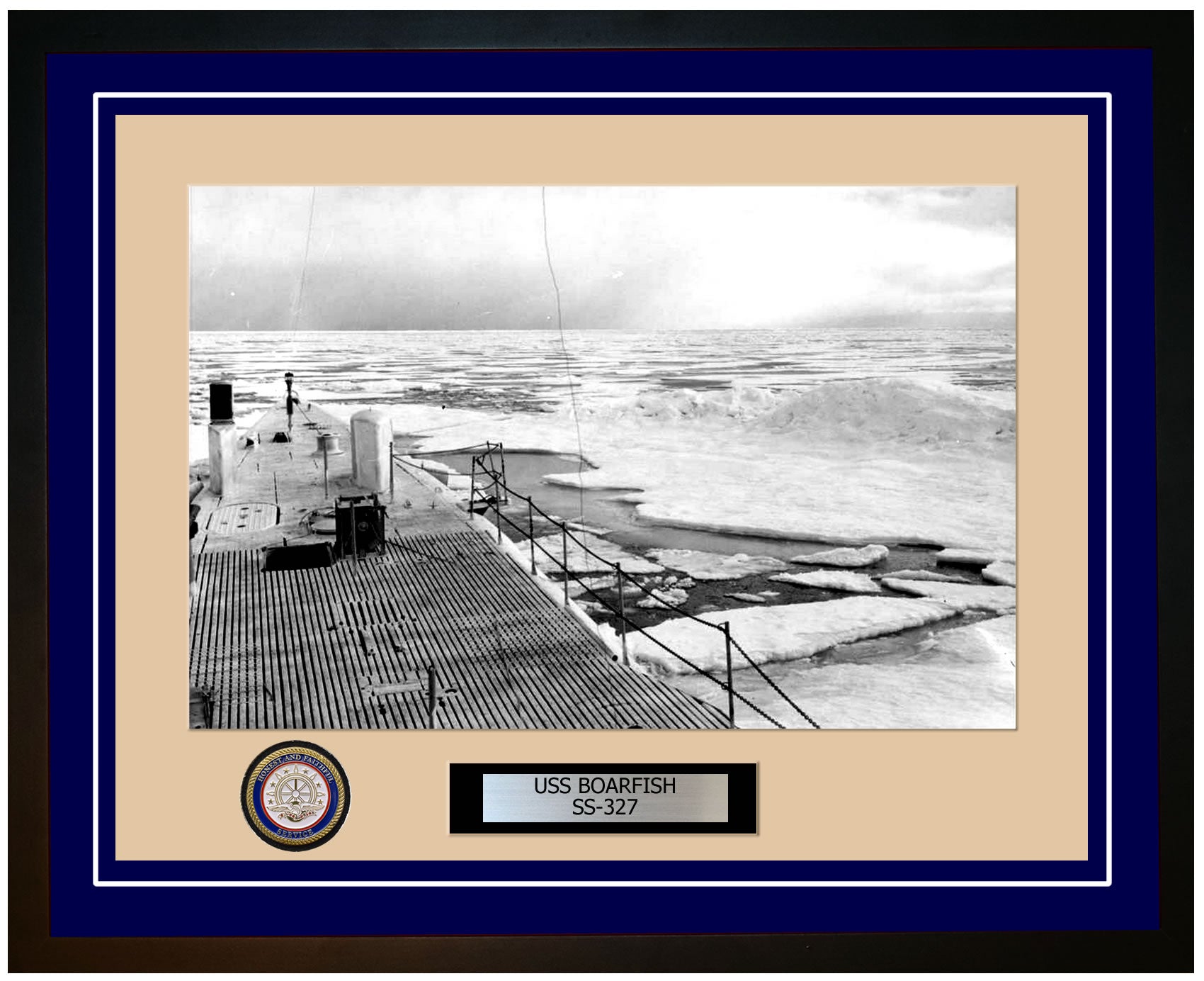 USS Boarfish SS-327 Framed Navy Ship Photo Blue