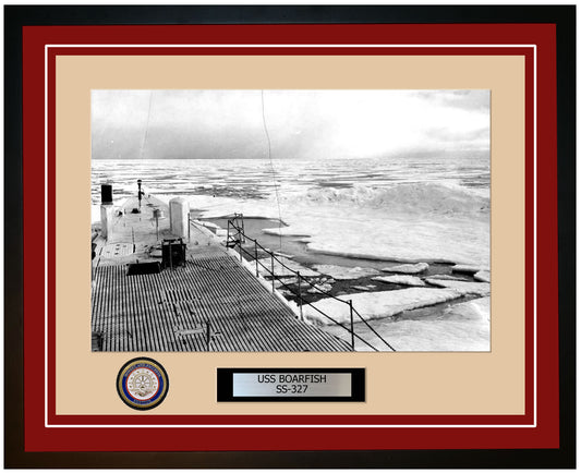 USS Boarfish SS-327 Framed Navy Ship Photo Burgundy