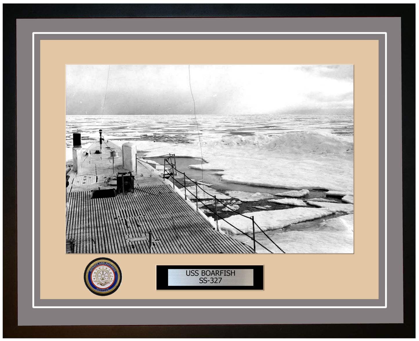 USS Boarfish SS-327 Framed Navy Ship Photo Grey