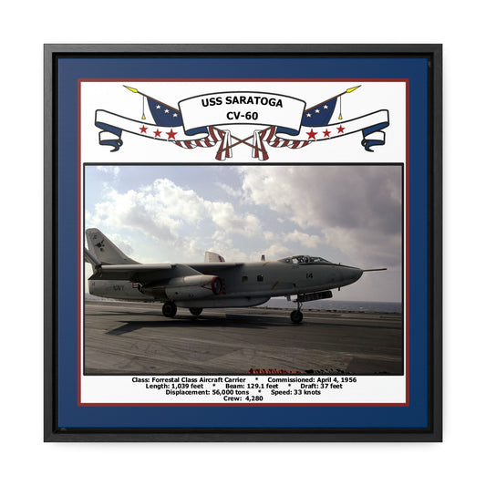 USS Saratoga CV-60 Navy Floating Frame Photo Front View