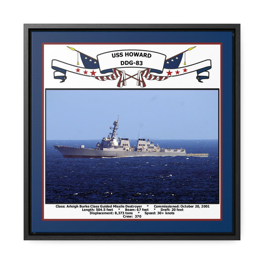 USS Howard DDG-83 Navy Floating Frame Photo Front View