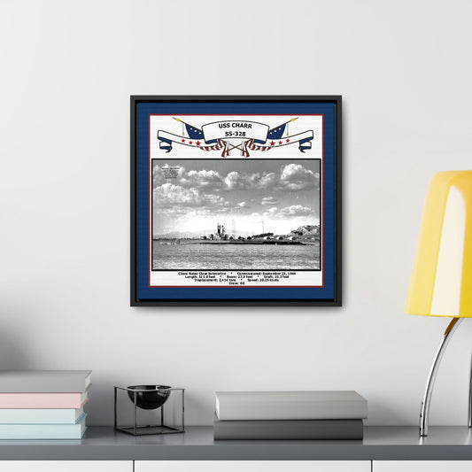 USS Charr SS-328 Navy Floating Frame Photo Desk View