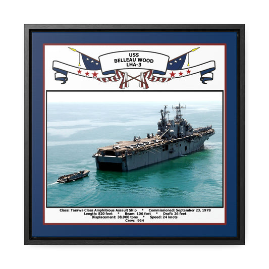 USS Belleau Wood LHA-3 Navy Floating Frame Photo Front View