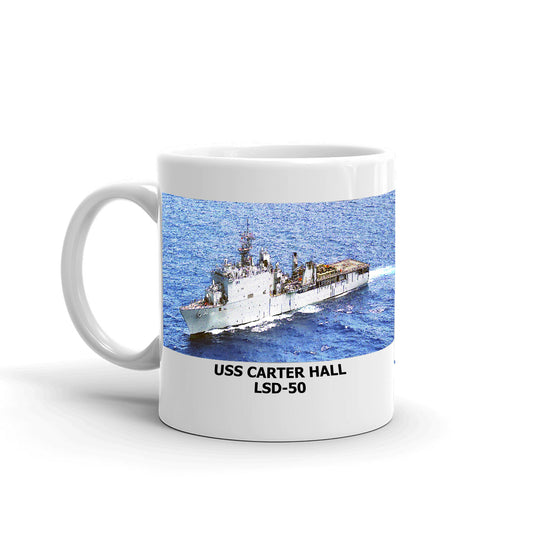USS Carter Hall LSD-50 Coffee Cup Mug Left Handle