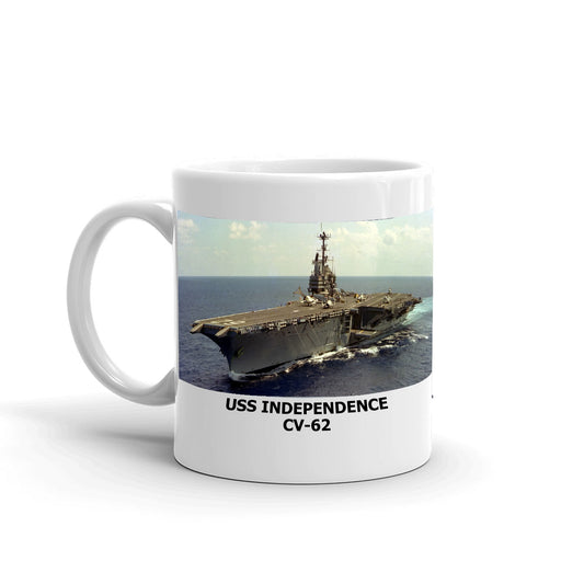 USS Independence CV-62 Coffee Cup Mug Left Handle
