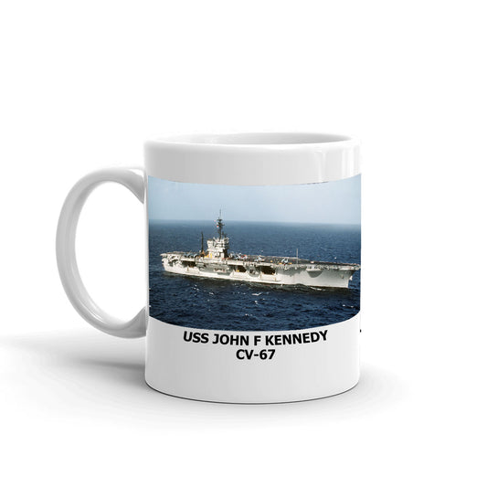 USS John F Kennedy CV-67 Coffee Cup Mug Left Handle
