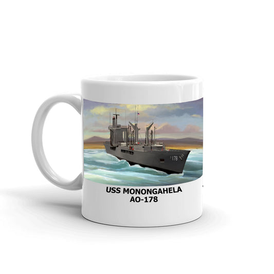 USS Monongahela AO-178 Coffee Cup Mug Left Handle