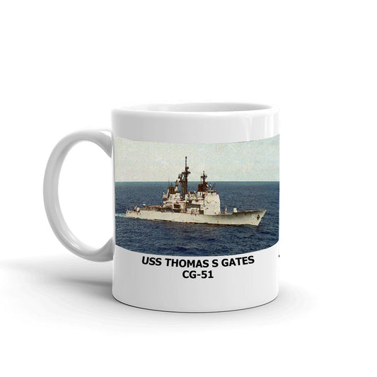 USS Thomas S Gates CG-51 Coffee Cup Mug Left Handle