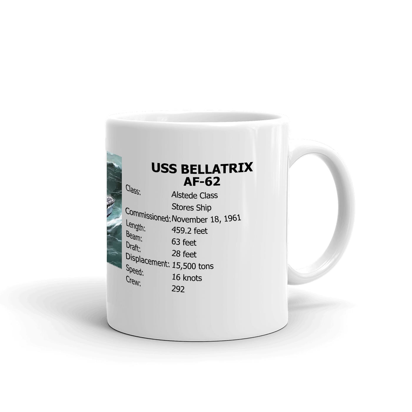 USS Bellatrix AF-62 Coffee Cup Mug Right Handle