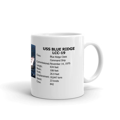 USS Blue Ridge LCC-19 Coffee Cup Mug Right Handle