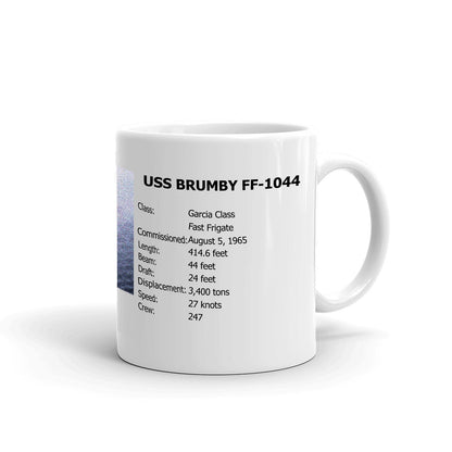 USS Brumby FF-1044 Coffee Cup Mug Right Handle