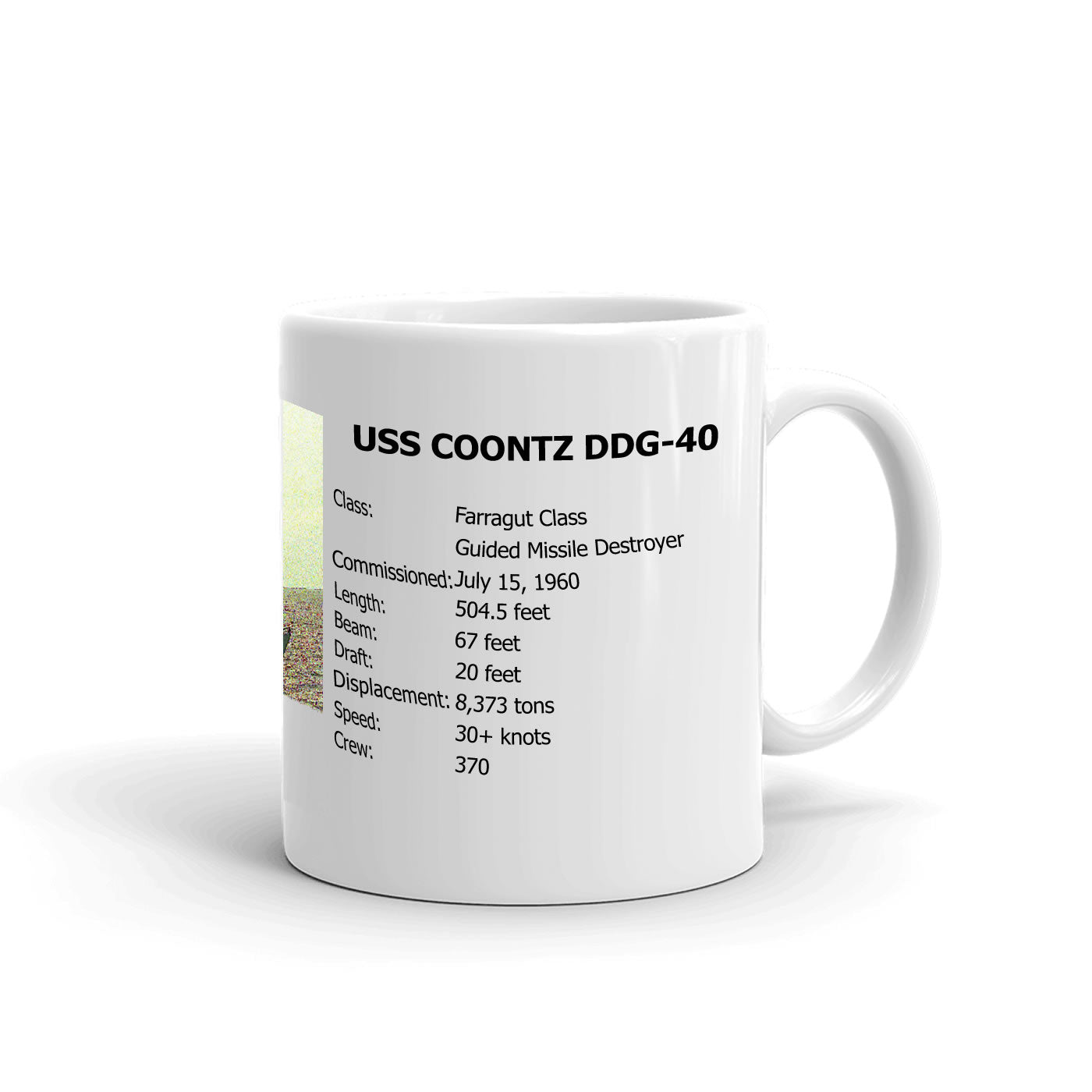 USS Coontz DDG-40 Coffee Cup Mug Right Handle